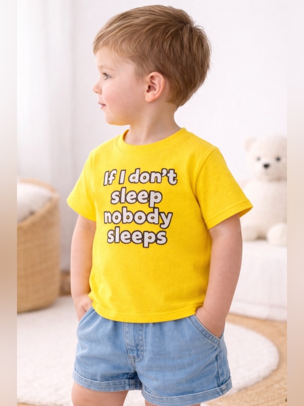 No Sleep No Peace 😴💛 Baby Tee Trendy Camiseta Bebé 🍼✨